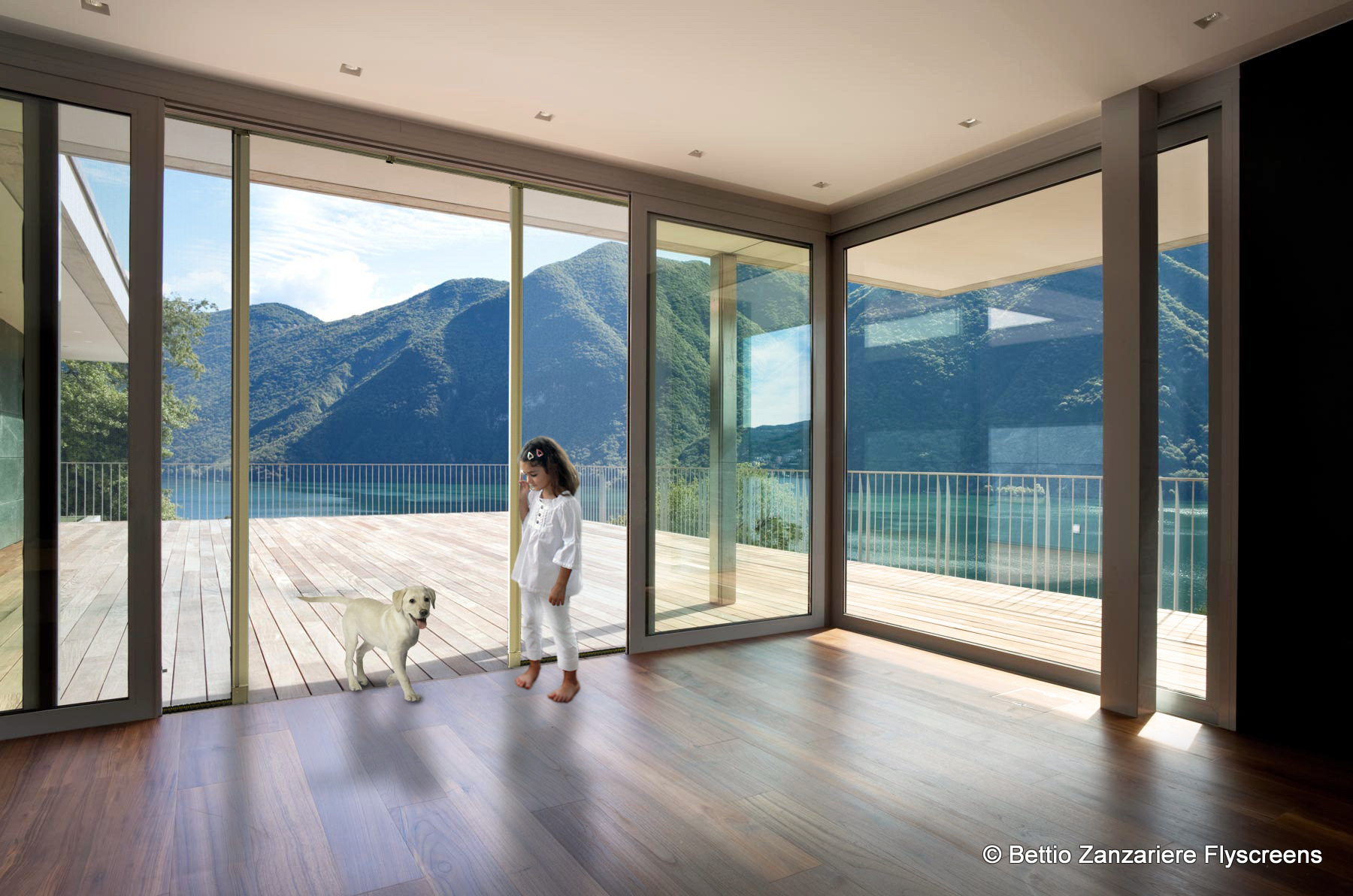 Moustiquaire sans profil de coulissement avec ou sans rail Bettio - Solarium Pro