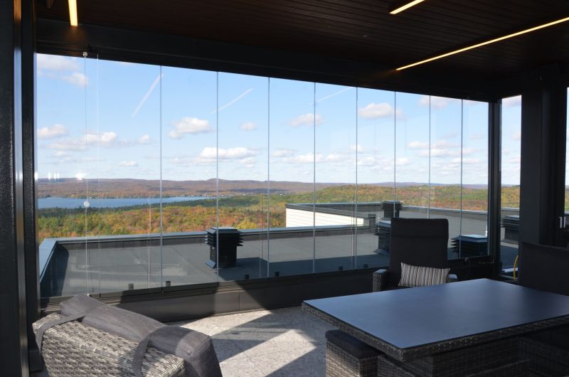 solarium 3 saisons - rideaux de verre