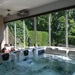 abri de jardin - rideaux de verre